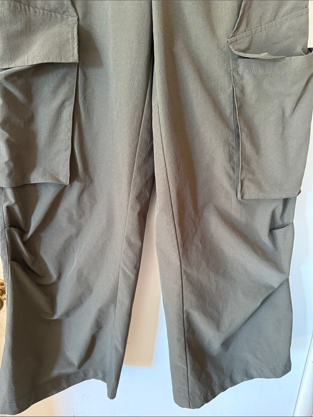 Cider Olive Green Wide Cargo Stretch Trousers Pants Size Small - Picture 3 of 10
